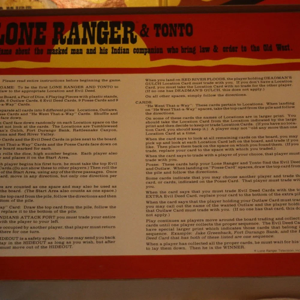 Vintage 1978 The Lone Ranger & Tonto Board Game Warren Complete! - Picture 4 of 4